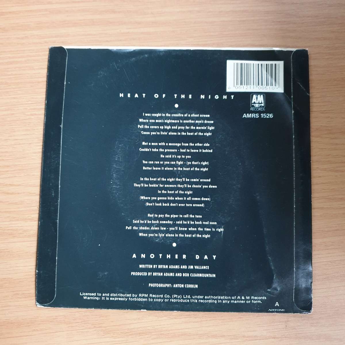 Bryan Adams  Heat Of The Night) | Vinyl 7" Single | (VG+)