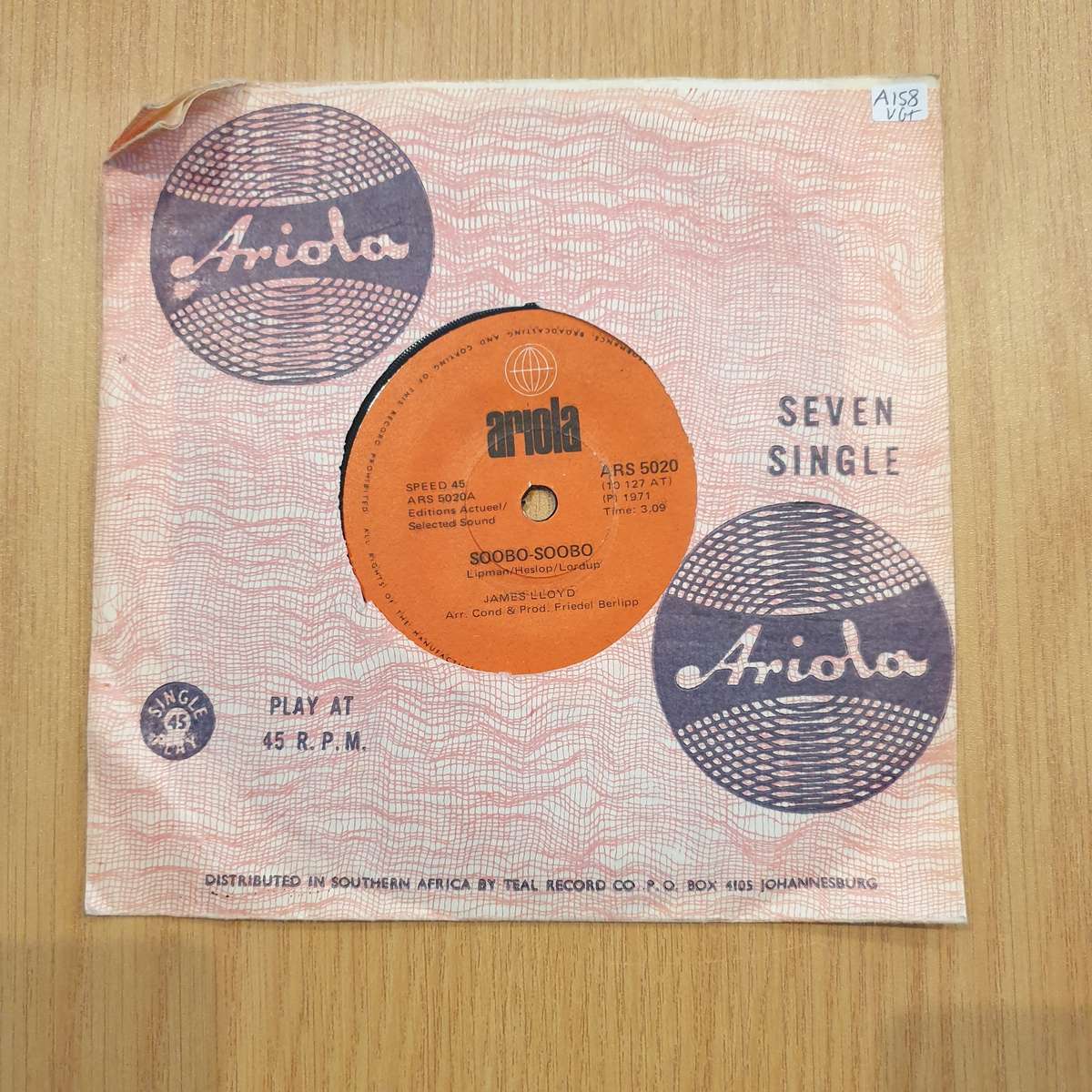 James Lloyd  Soobo-Soobo / Can't Say It All With A Song | Vinyl 7" Single | (VG+)