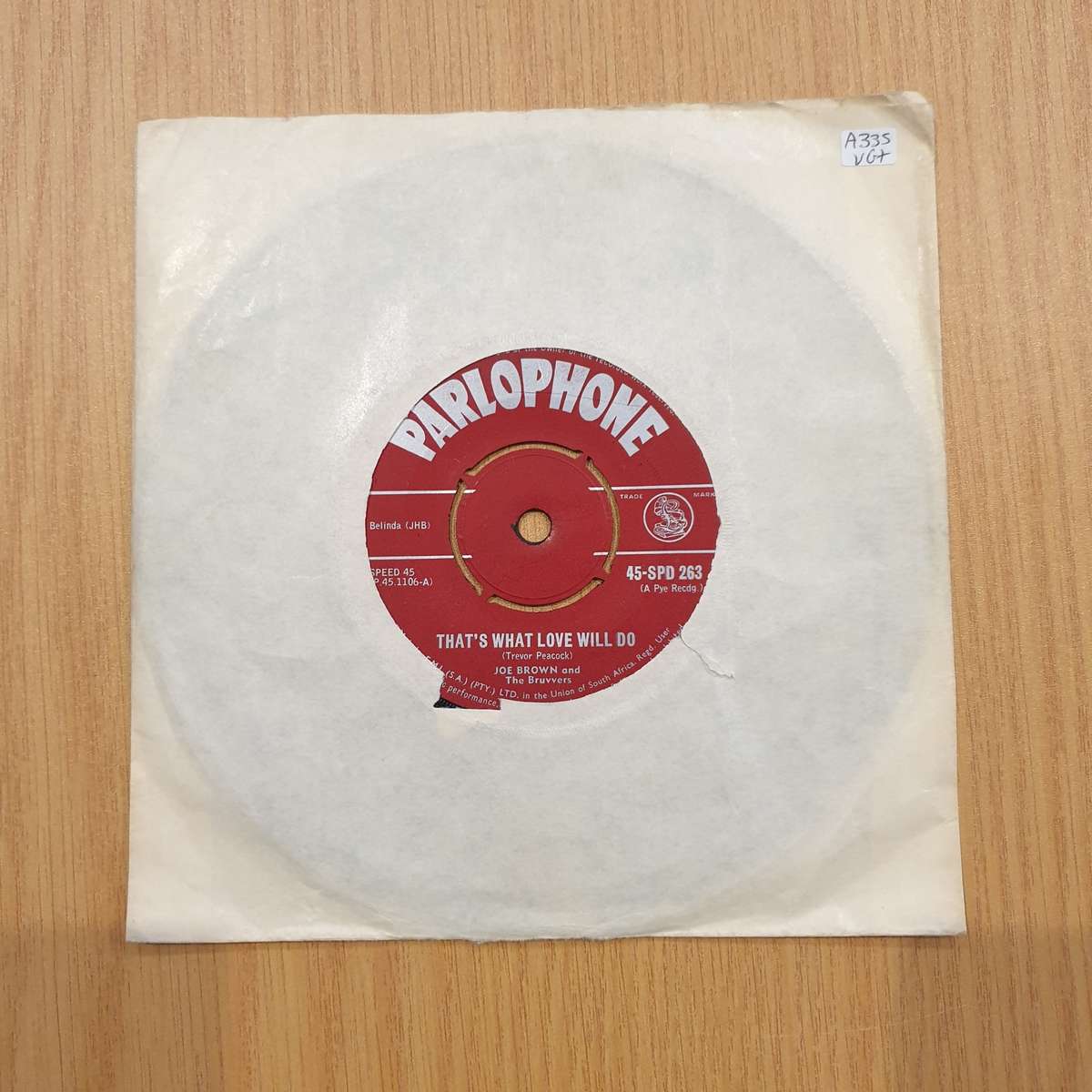 Joe Brown And The Bruvvers  That's What Love Will Do| Vinyl 7" Single | (VG+)