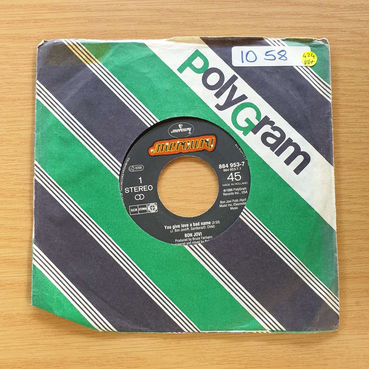Bon Jovi  You Give Love A Bad Name | Vinyl 7" Single | (VG+)