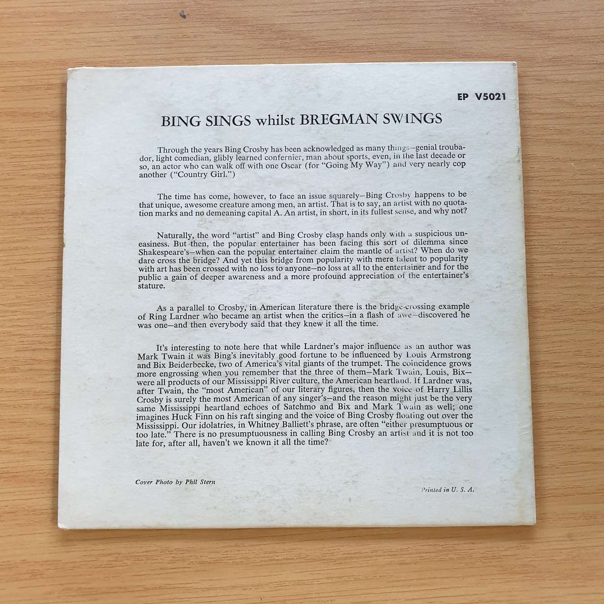 Bing Crosby, Buddy Bregman  Bing Sings Whilst Bregman Swings | Vinyl 7" Single | (VG+)