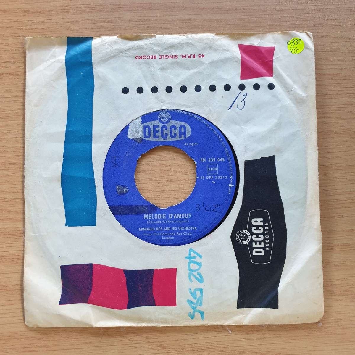 Edmundo Ros  The Carnation Girl | Vinyl 7" Single | (VG)