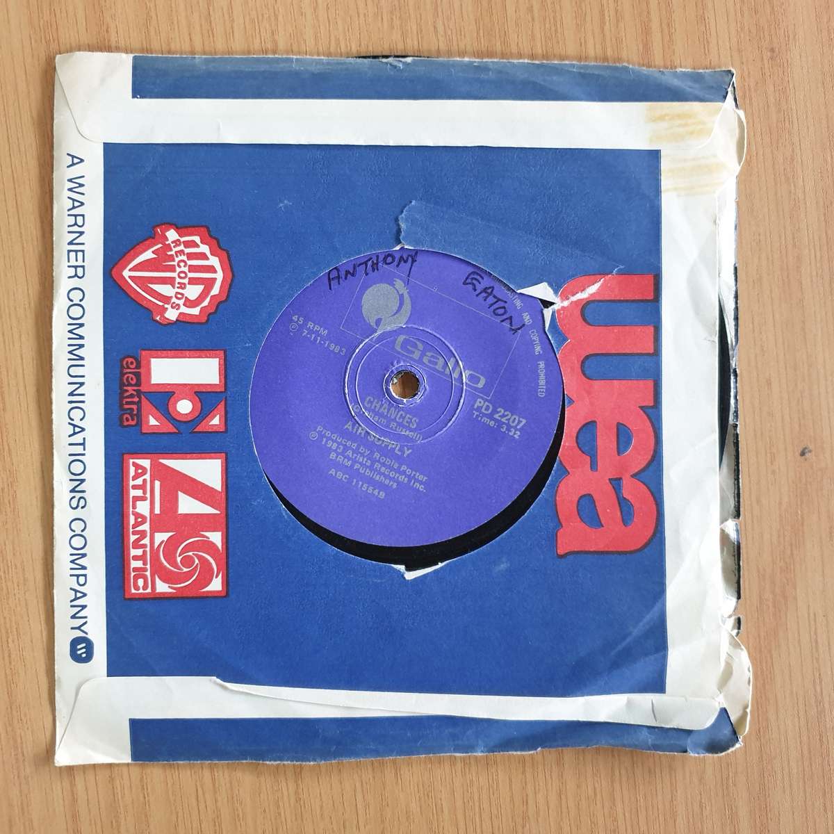 Air Supply  Making Love Out Of Nothing At All | Vinyl 7" Single | (VG+)