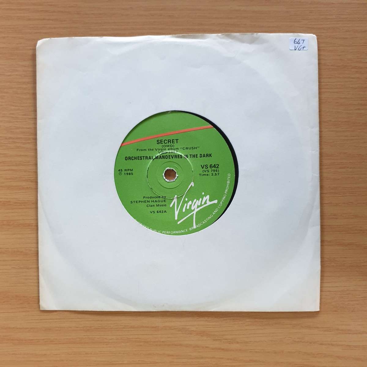 Orchestral Manœuvres In The Dark  Secret | Vinyl 7" Single | (VG+)