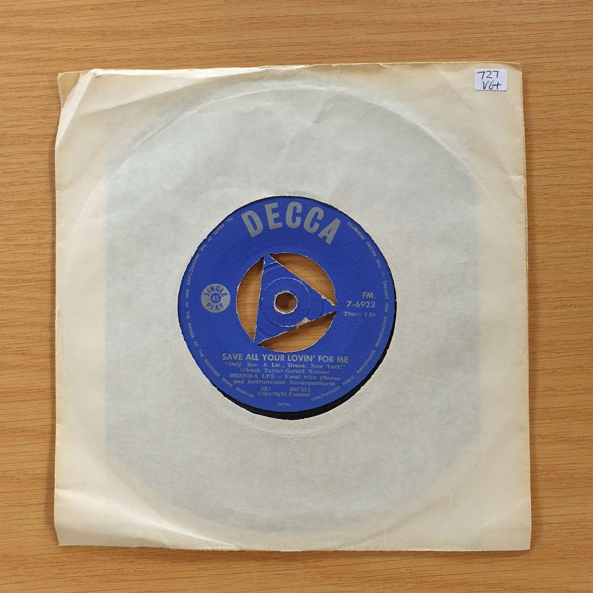 Brenda Lee  All Alone Am I / Save All Your Lovin' For Me | Vinyl 7" Single | (VG+)