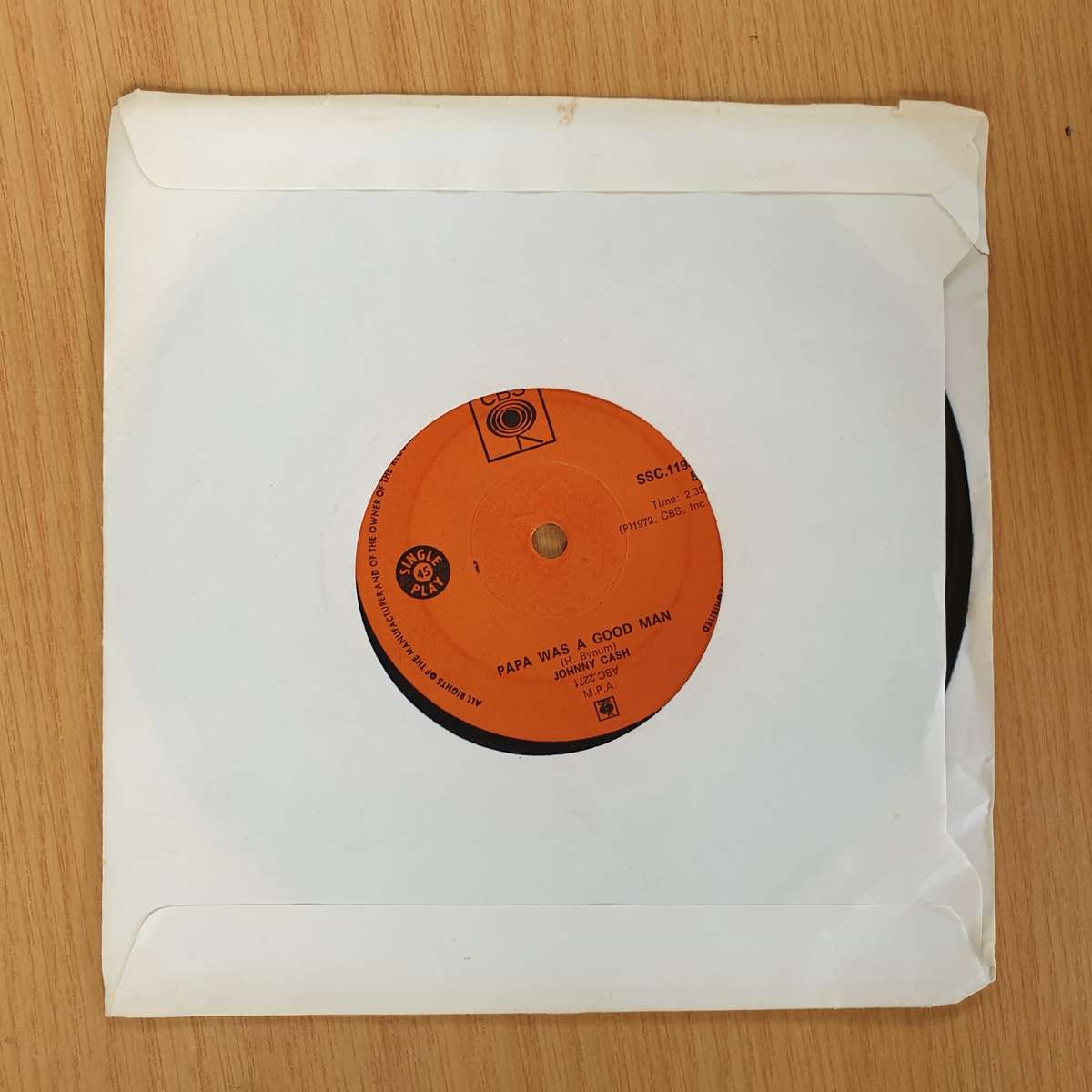 Johnny Cash  A Thing Called Love / Papa Was A Good Man | Vinyl 7" Single | (VG)