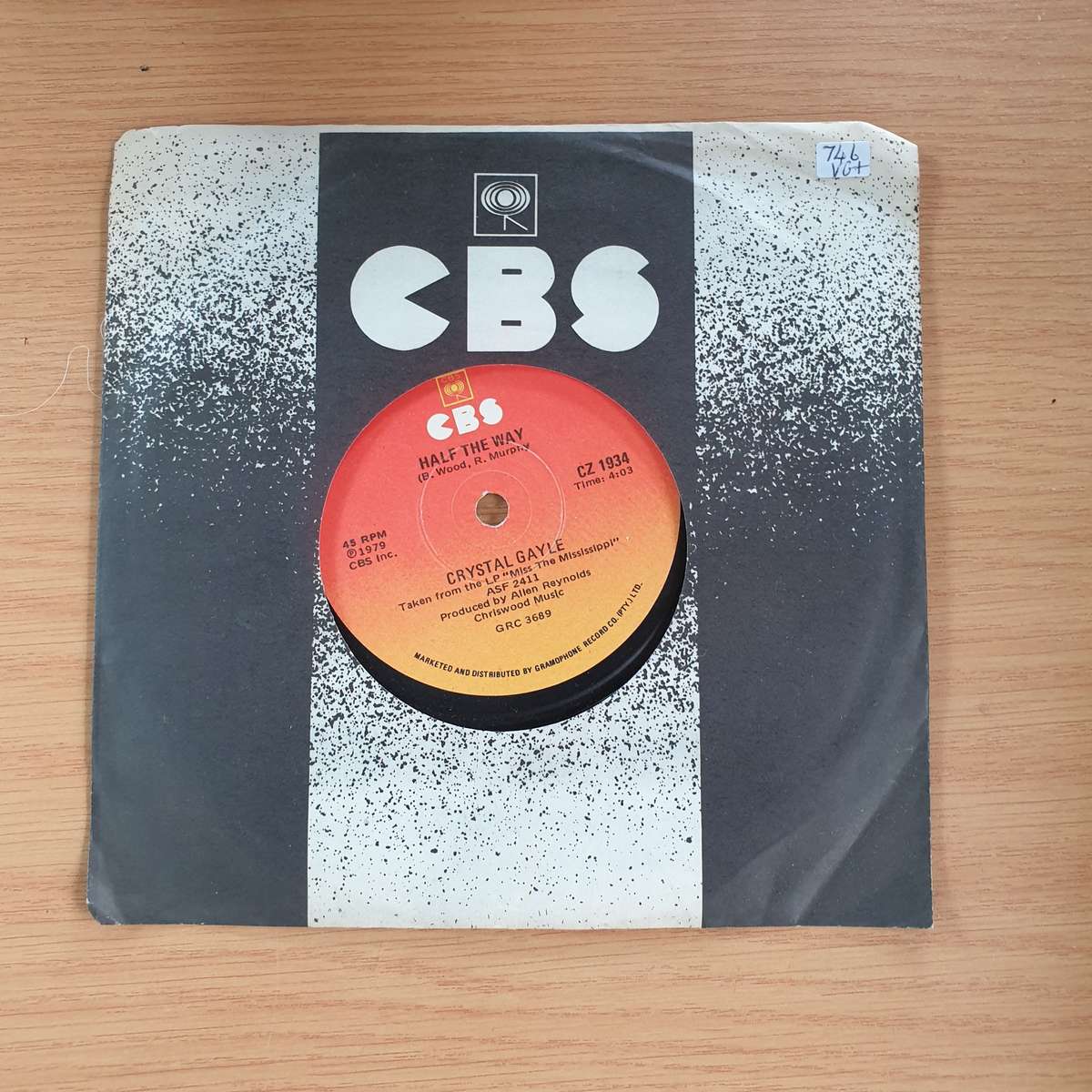 Crystal Gayle  Half The Way | Vinyl 7" Single | (VG+)