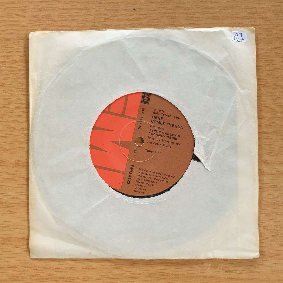 Steve Harley And Cockney Rebel  Here Comes The Sun | Vinyl 7" Single | (VG+)