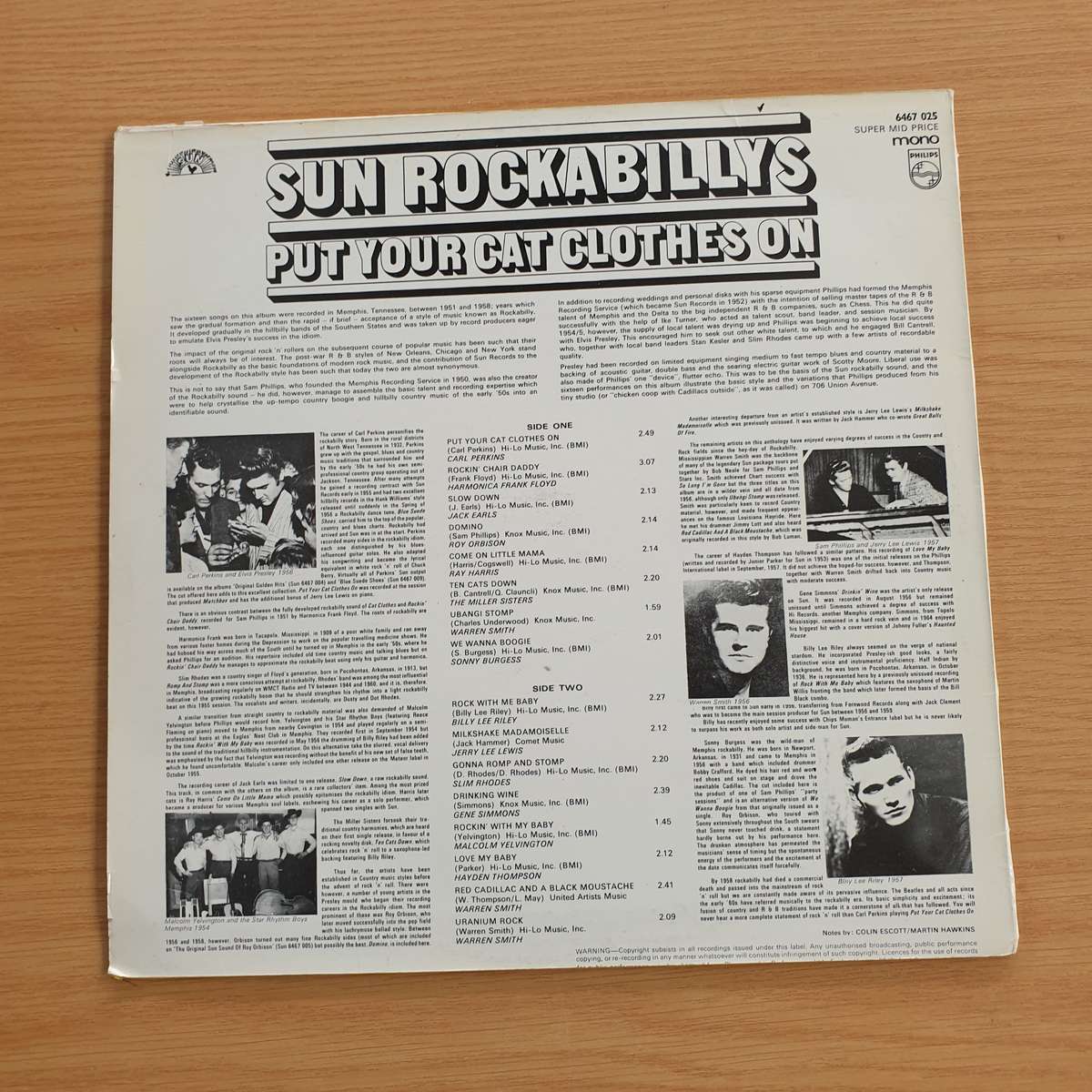 Sun Rockabillys - Put Your Cat Clothes On - Vinyl LP Record  (VG+)