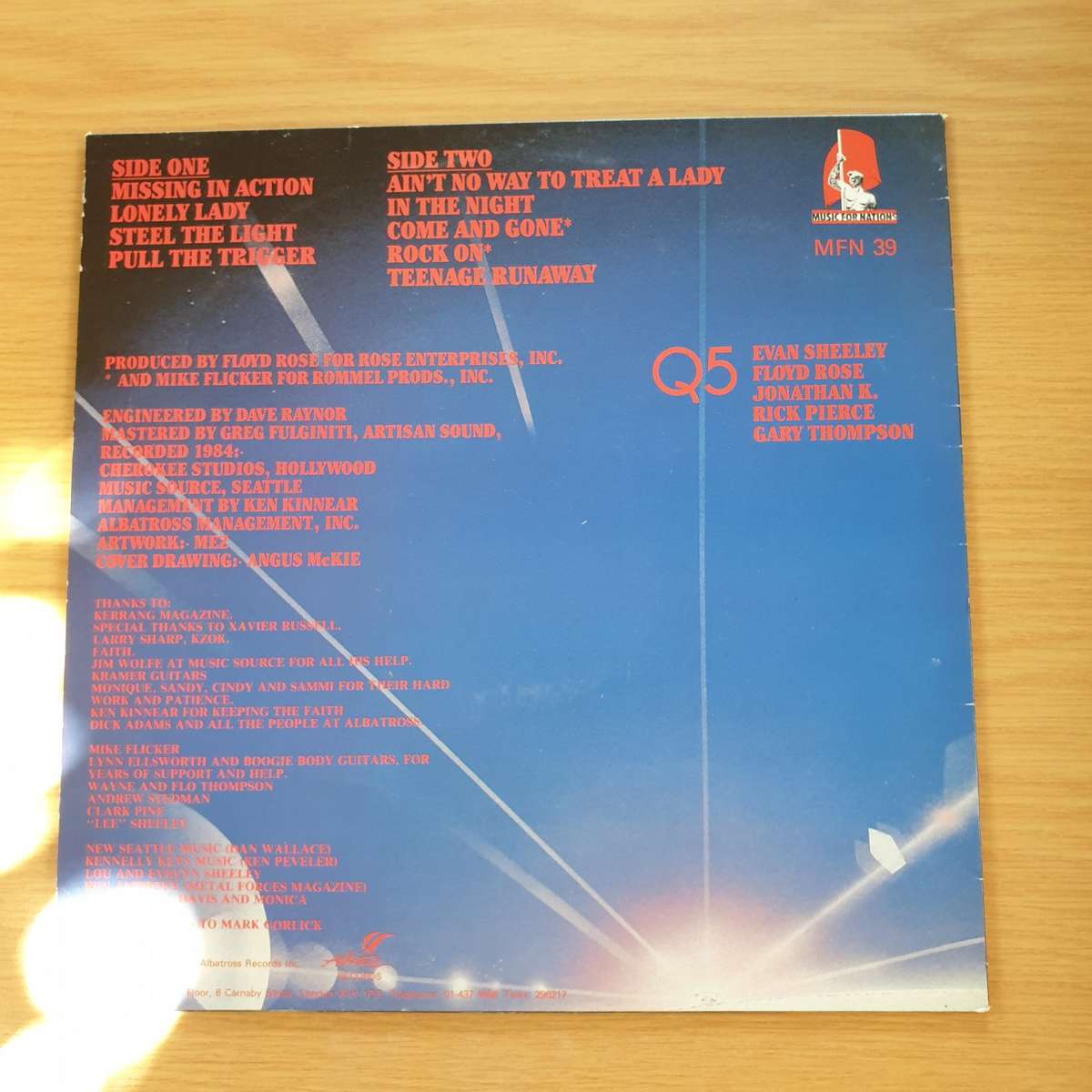 Q5  Steel The Light | Vinyl LP Record | (VG+)