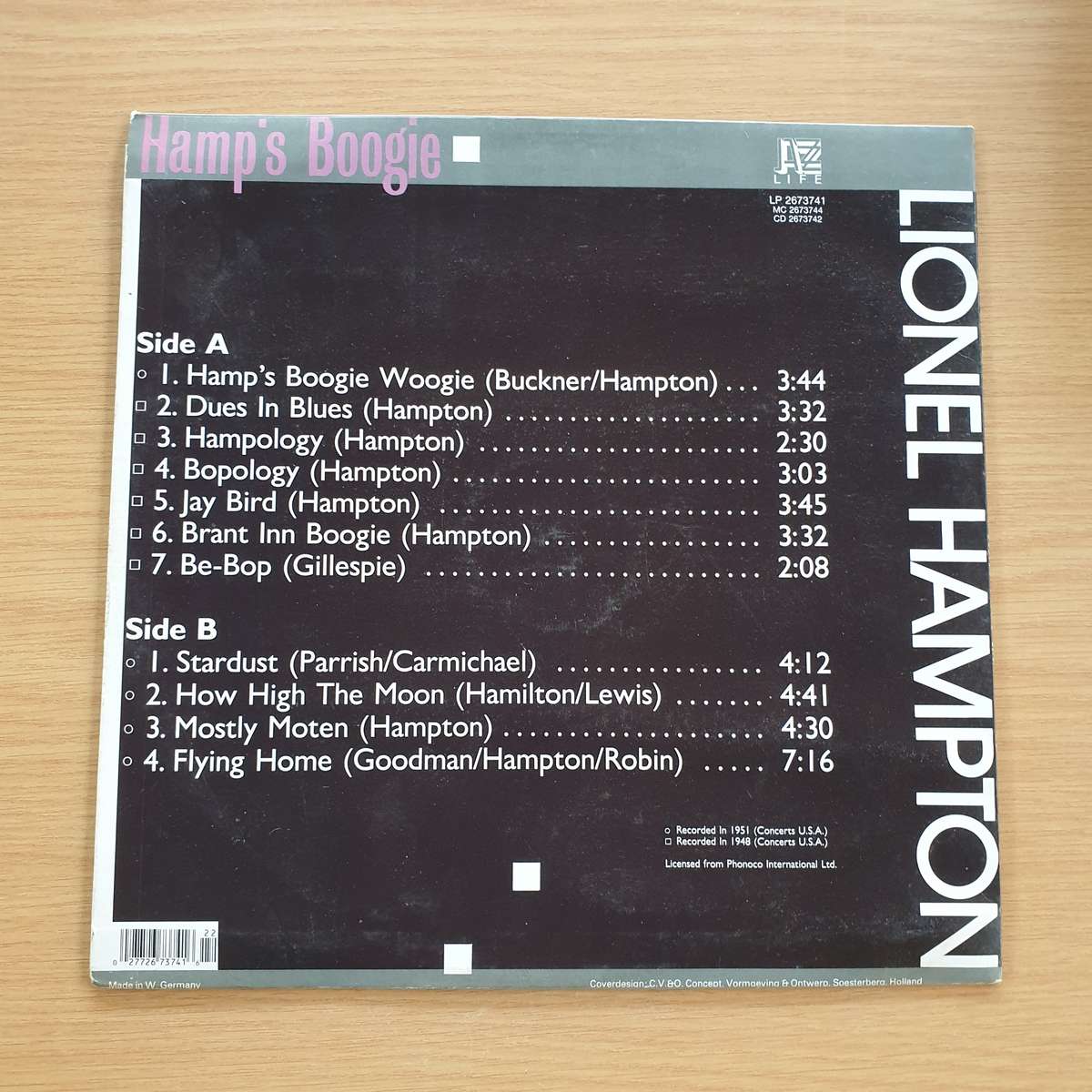 Lionel Hampton - Hamp's Boogie (W.Germany Pressing)  Vinyl LP Record (VG+)