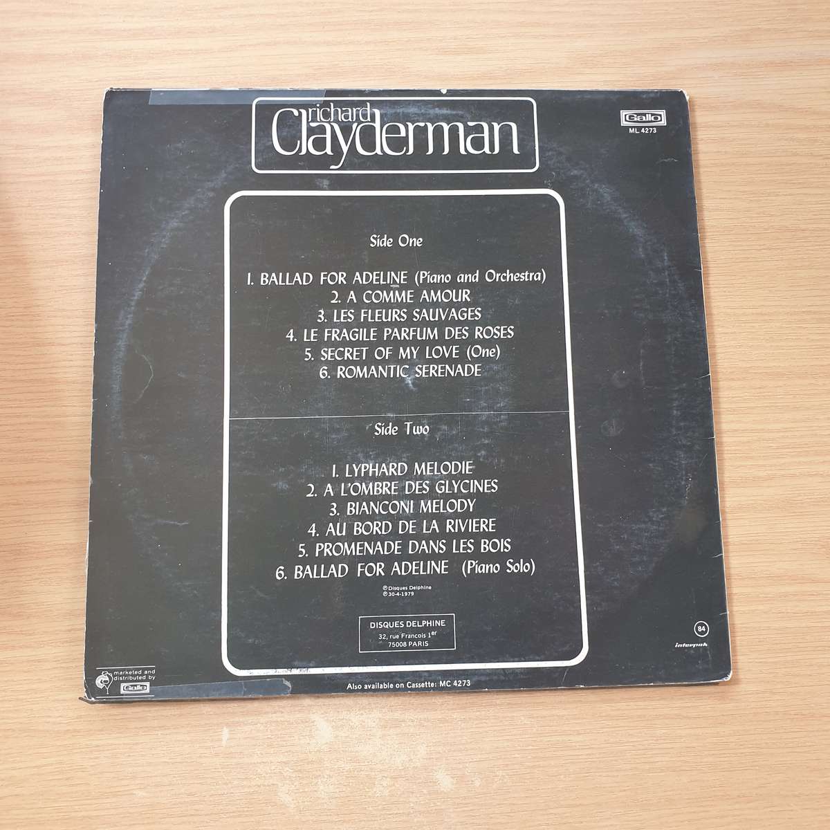 Richard Clayderman - Ballad for Adeline - Vinyl LP Record (VG+) (SCD)