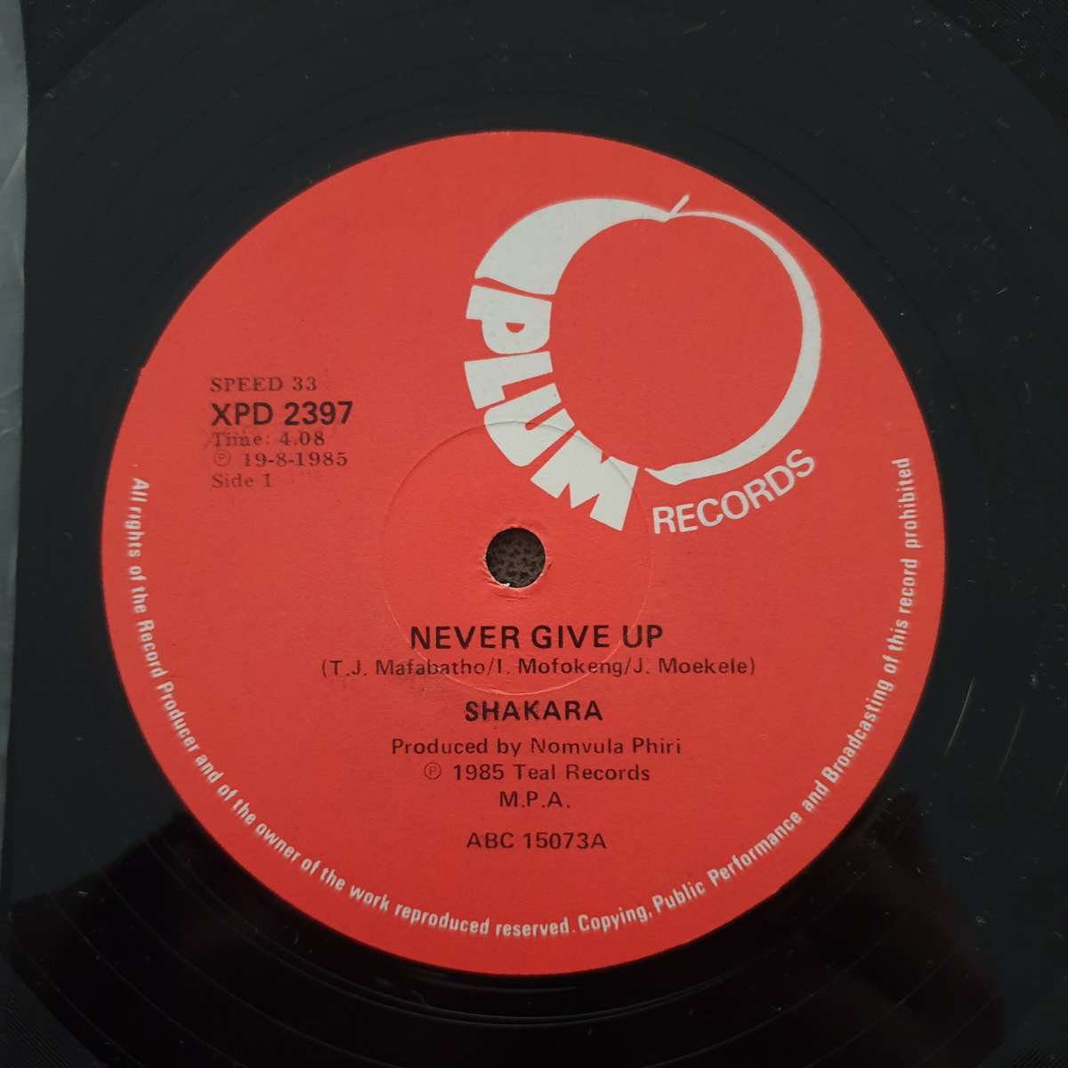 Shakara  Never Give Up / Energy - Vinyl LP Record (VG+)