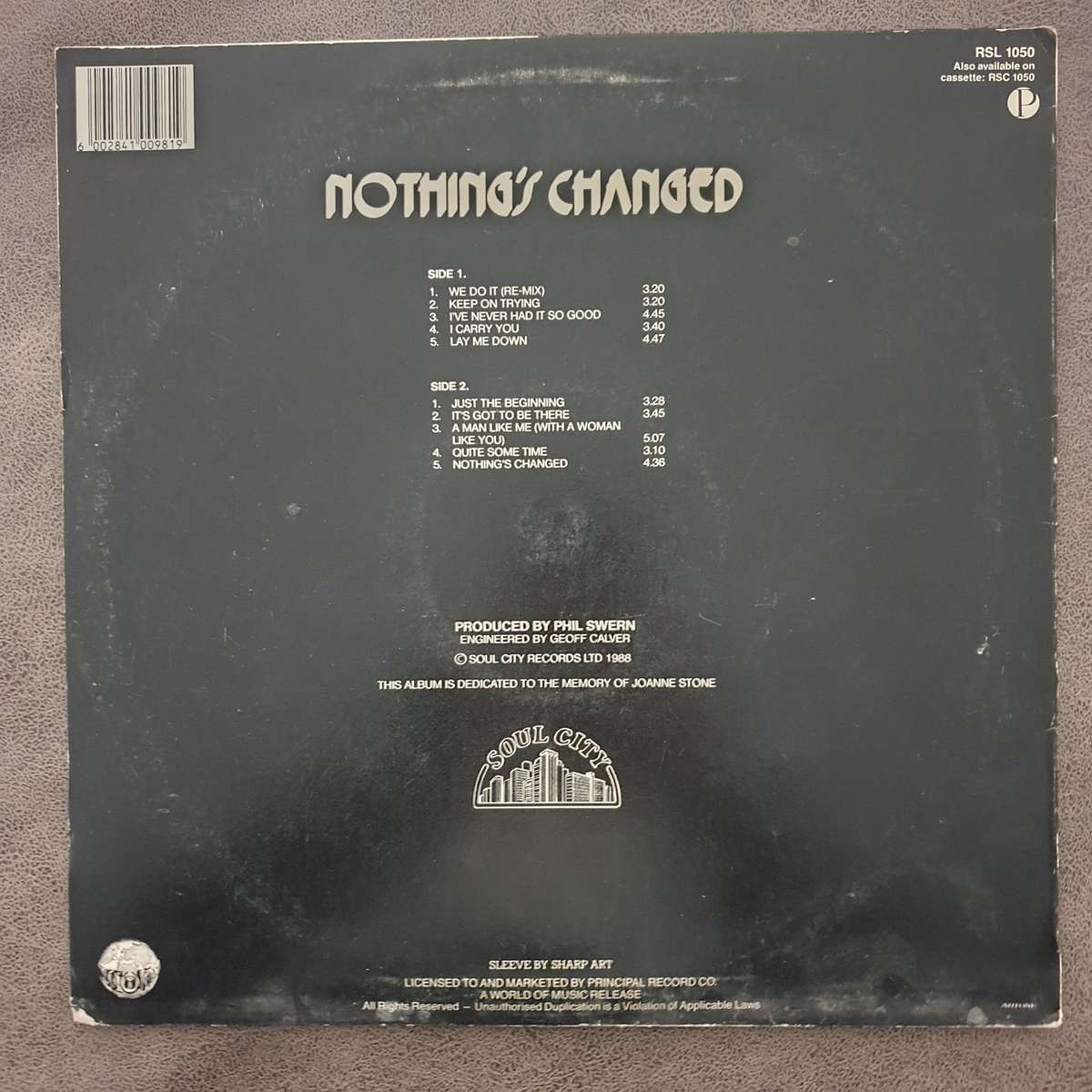 R & J Stone  Nothing's Changed - Vinyl LP Record (VG+)