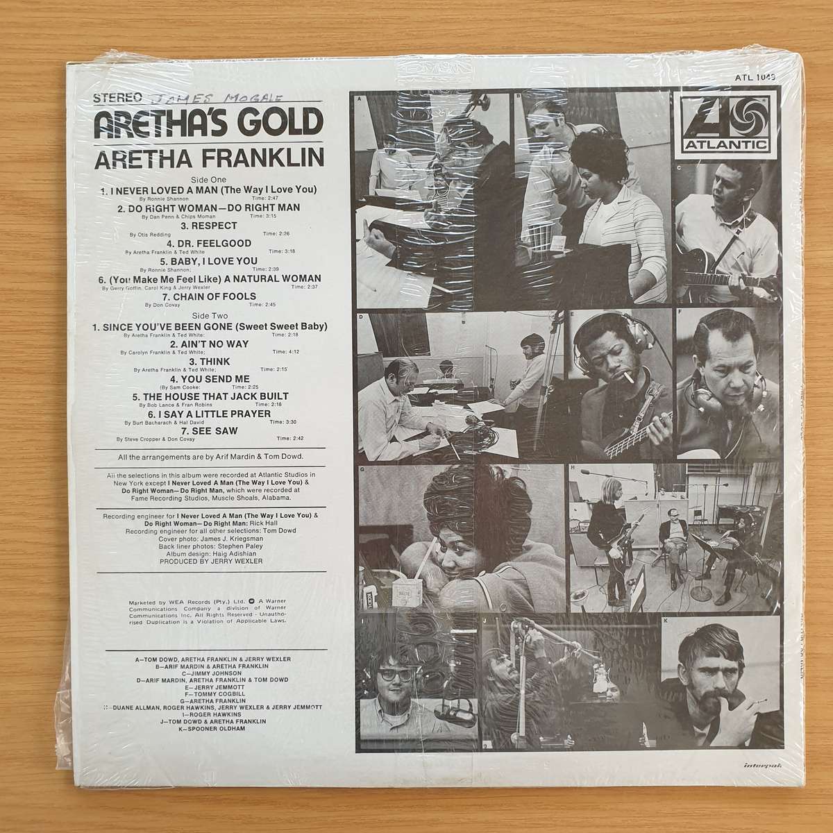 Aretha Franklin  Aretha's Gold   Vinyl LP Record (VG+)