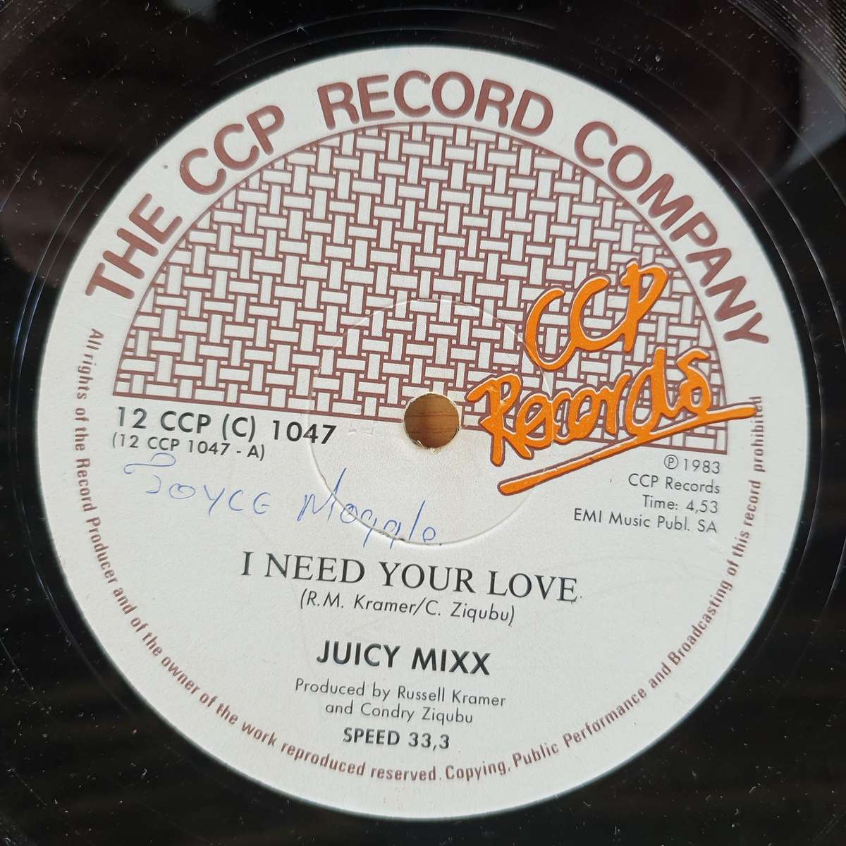 Juicy Mixx  I Need Your Love / All Night Long | Vinyl LP Record | (VG+)