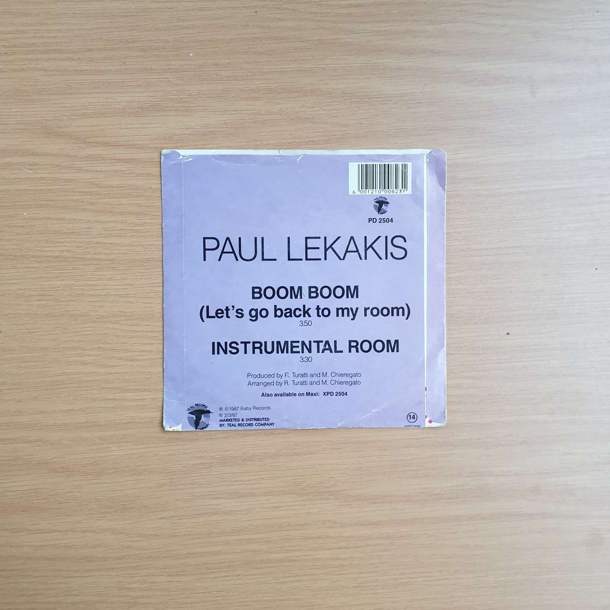 Paul Lekakis  Boom Boom (Let's Go Back To My Room) | Vinyl 7" Single | (VG+)