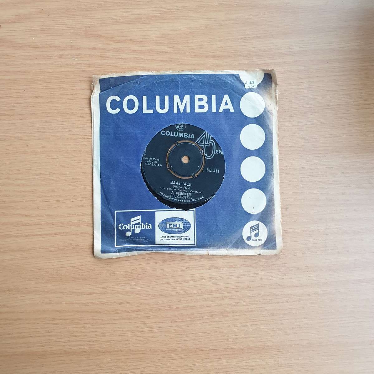 Al Debbo En Nico Carstens  Baas Jack | Vinyl 7" Single | (VG+) (ANLL)