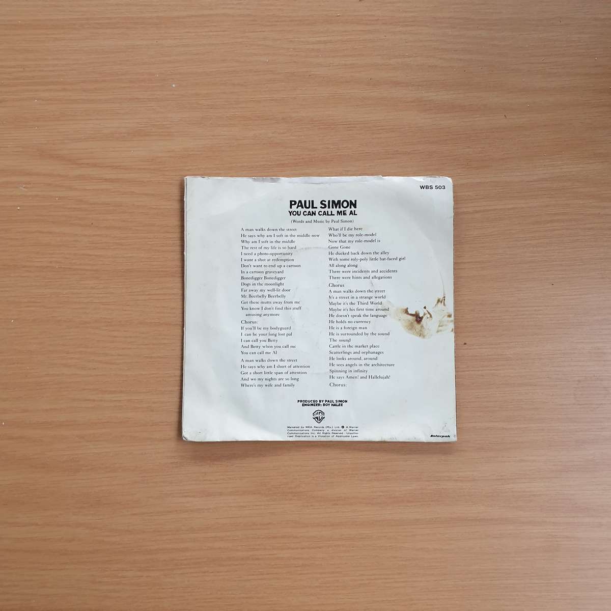 Paul Simon  You Can Call Me Al | Vinyl 7" Single | (VG+)