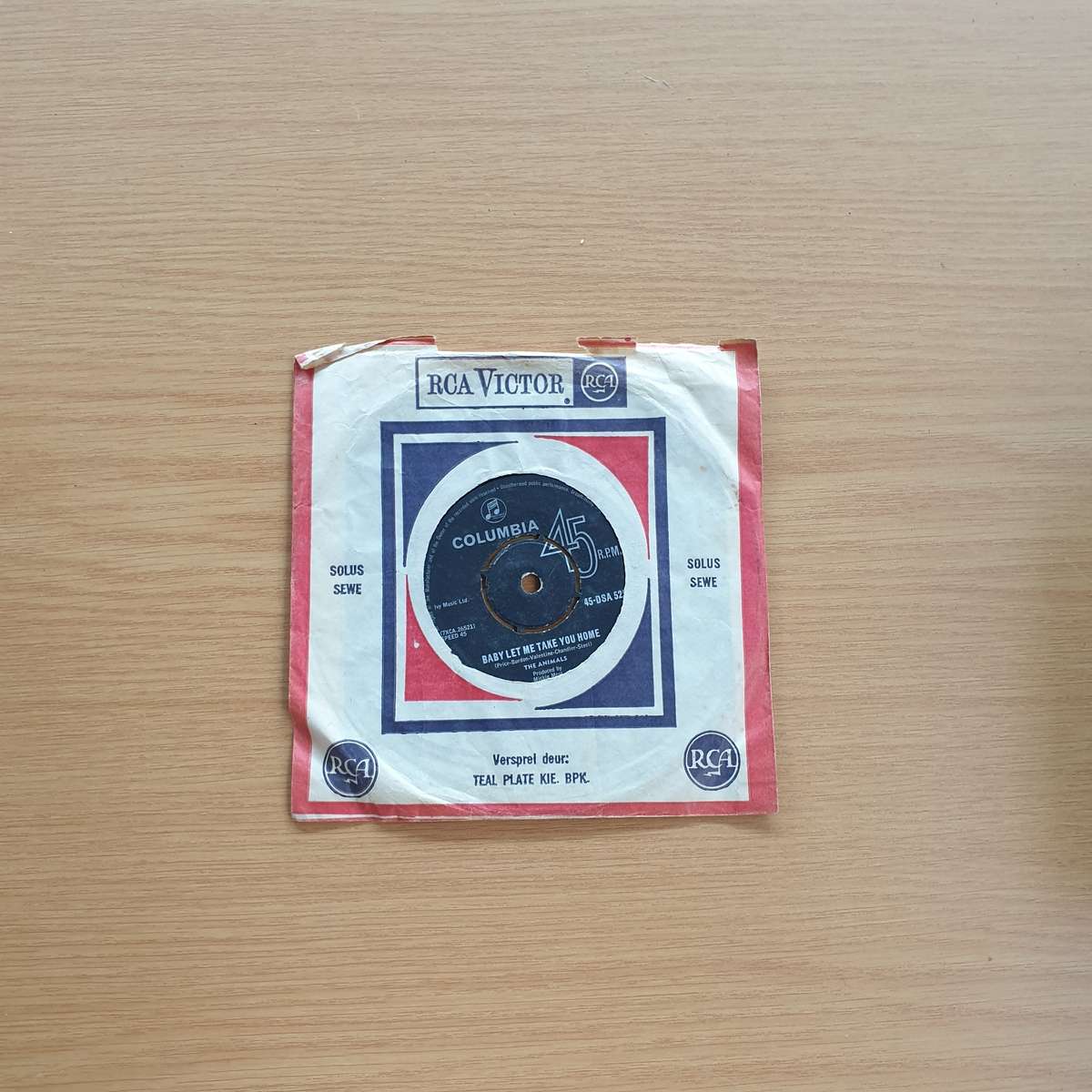 The Animals  Baby Let Me Take You Home | Vinyl 7" Single | (VG+)