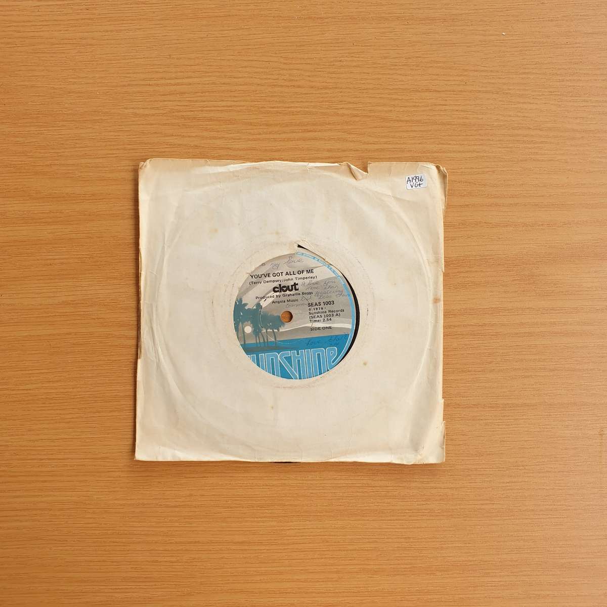 Clout  You've Got All Of Me | Vinyl 7" Single | (VG+)