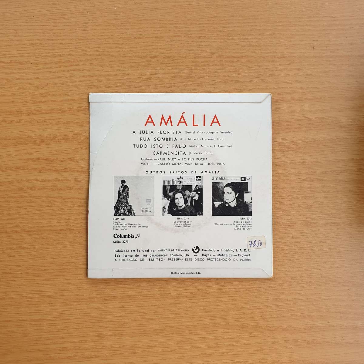 Amália Rodrigues  A Júlia Florista | Vinyl 7" Single | (VG+)
