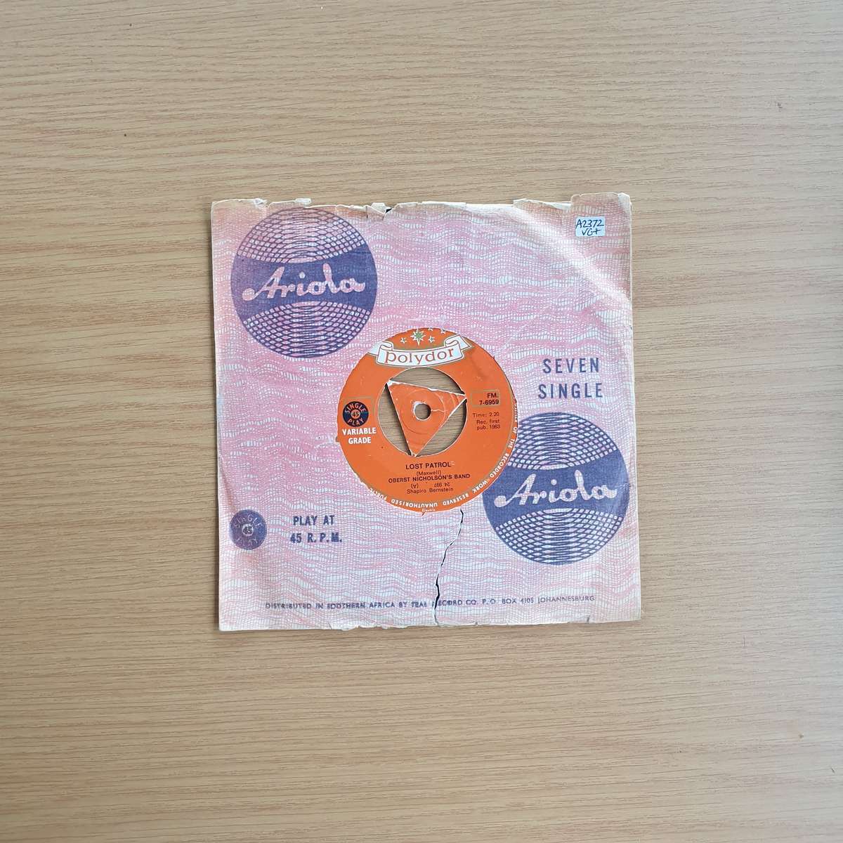 Oberst Nicholson's Band  Lost Patrol / Jericho | Vinyl 7" Single | (VG+)