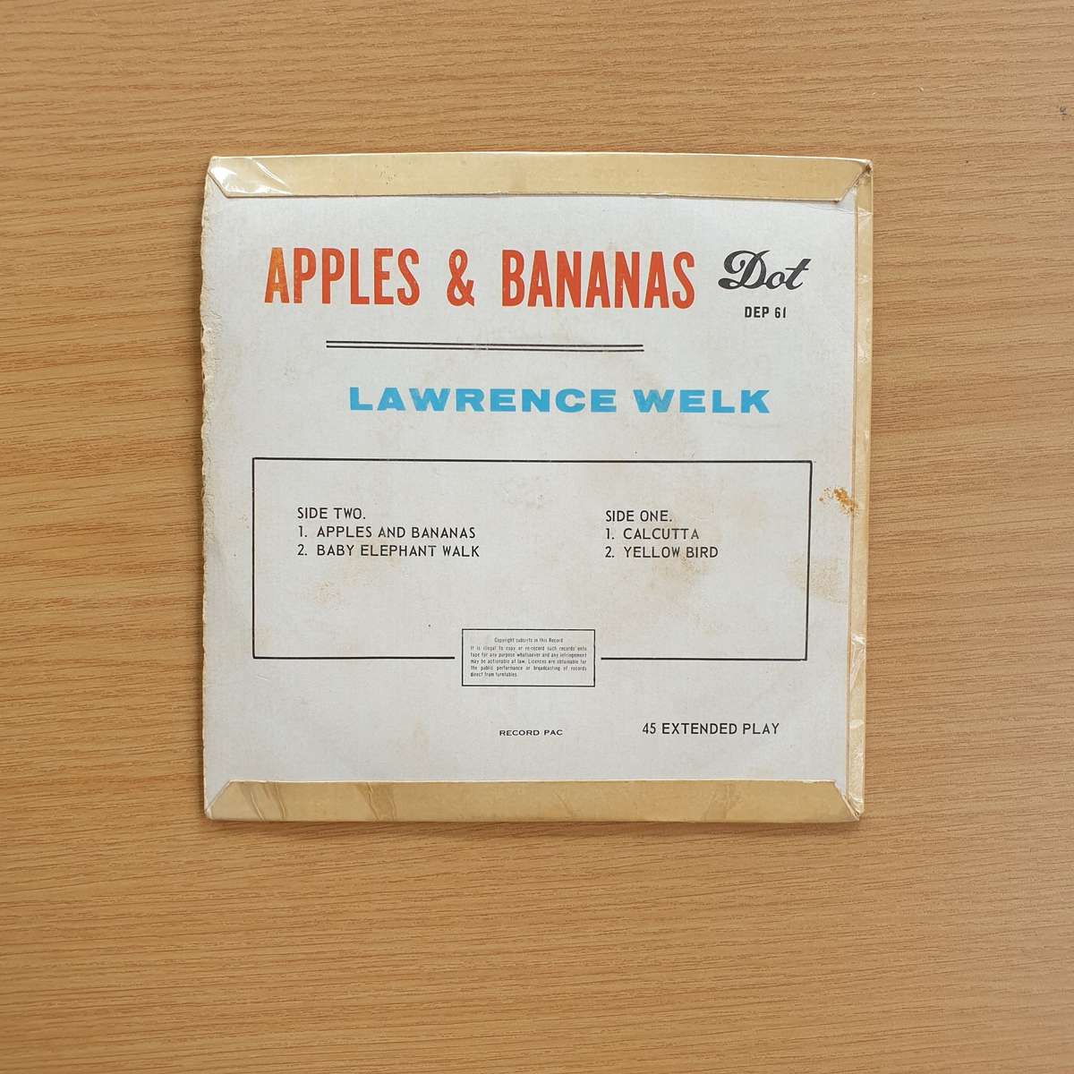 Lawrence Welk And His Orchestra  Apples And Bananas | Vinyl 7" Single | (VG+)