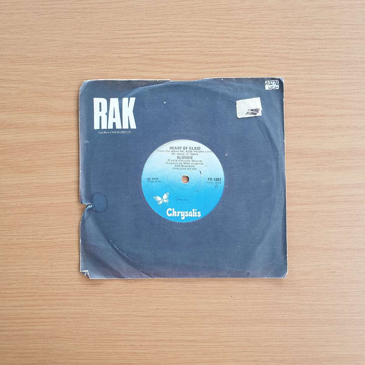 Blondie  Heart Of Glass | Vinyl 7" Single | (VG+)