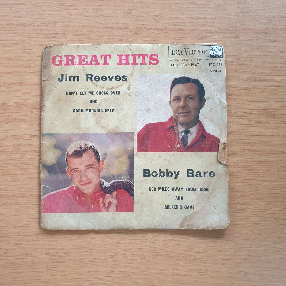 Jim Reeves & Bobby Bare  Great Hits | Vinyl 7" Single | (VG)