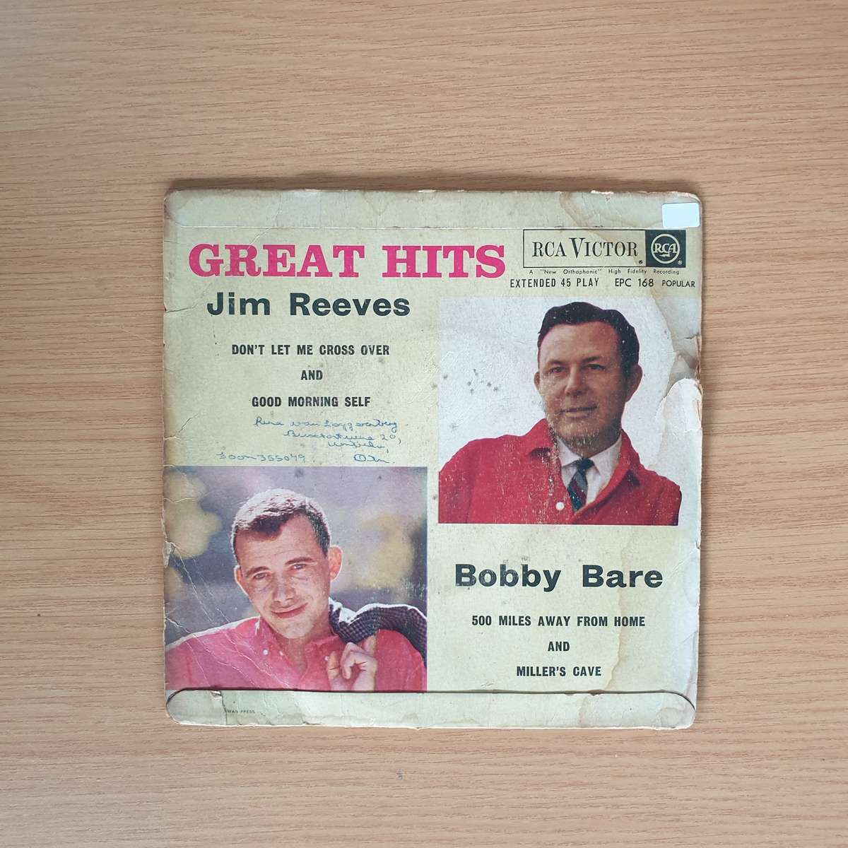 Jim Reeves & Bobby Bare  Great Hits | Vinyl 7" Single | (VG)