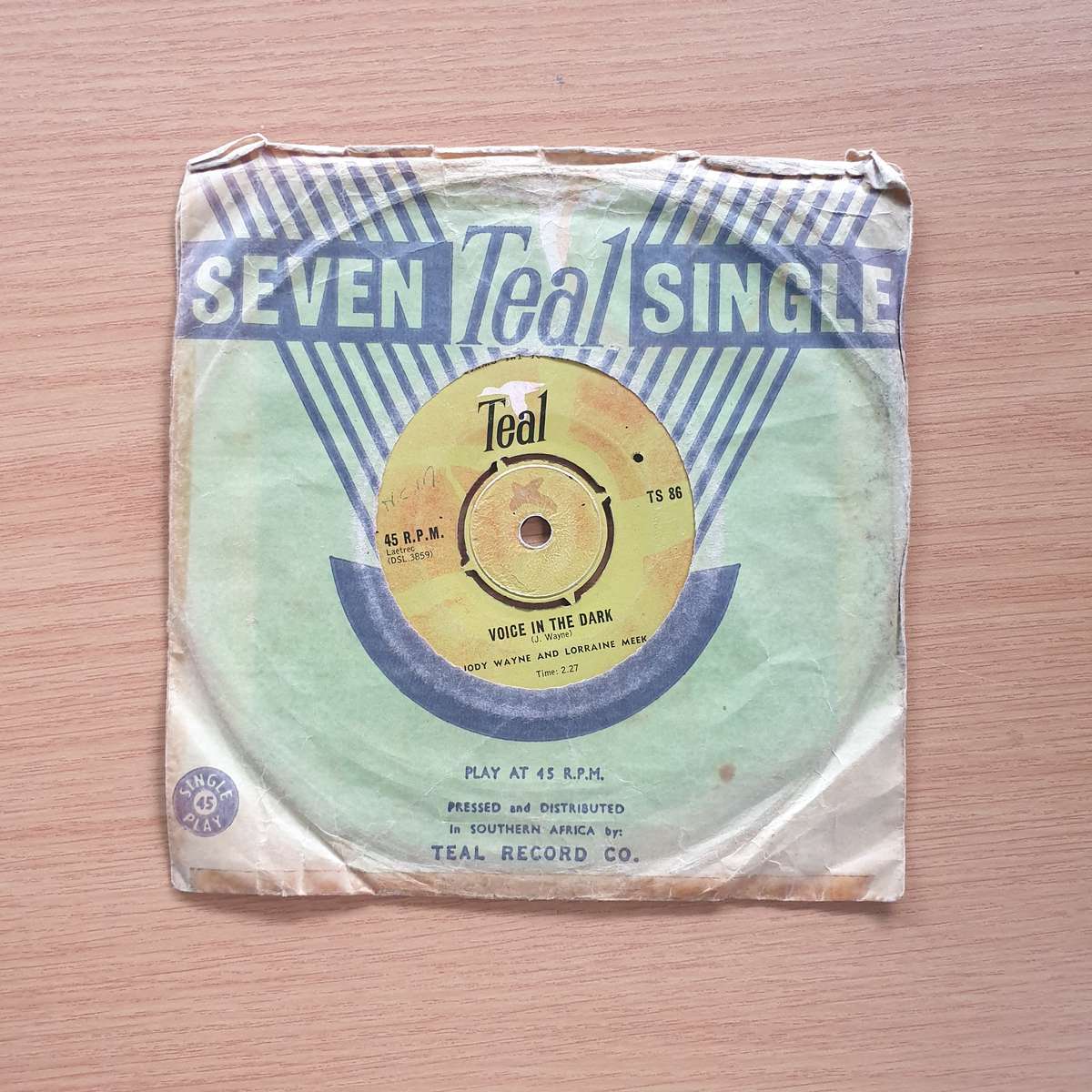 Jody Wayne And Lorraine Meek  Voice In The Dark | Vinyl 7" Single | (VG+)