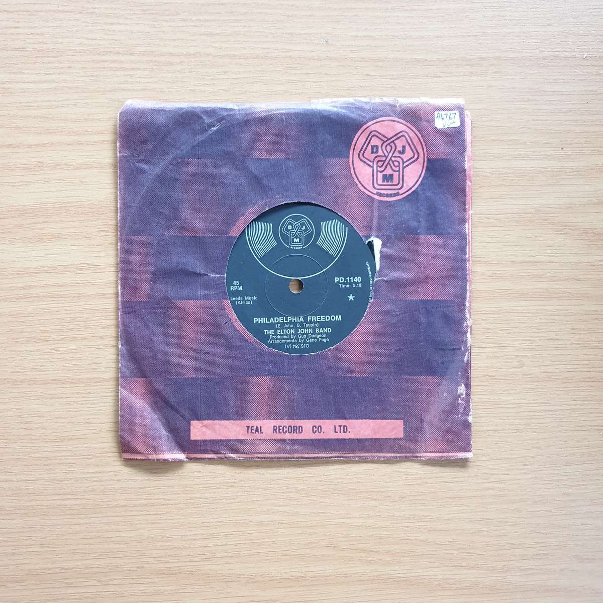 The Elton John Band  Philadelphia Freedom | Vinyl 7" Single | (VG+)