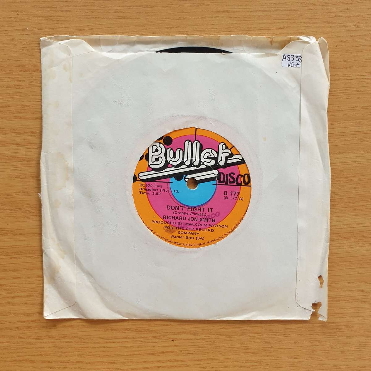 RICHARD JON SMITH - DONT FIGHT IT / JUST LET HE KNOW   | Vinyl 7" Single | (VG+)