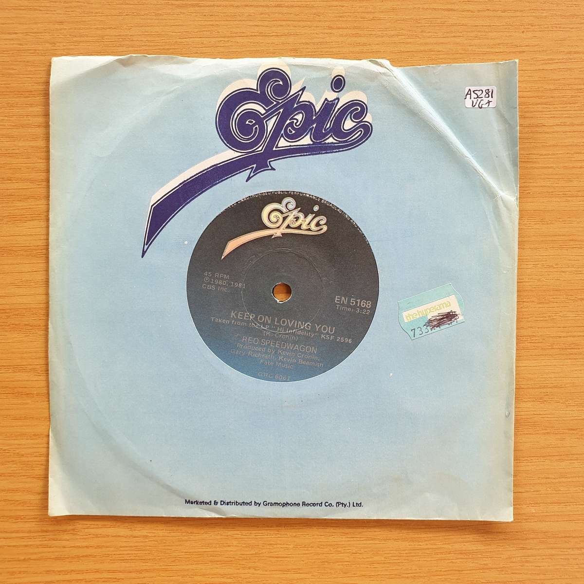 REO Speedwagon  Keep On Loving You / Follow My Heart | Vinyl 7" Single | (VG+)
