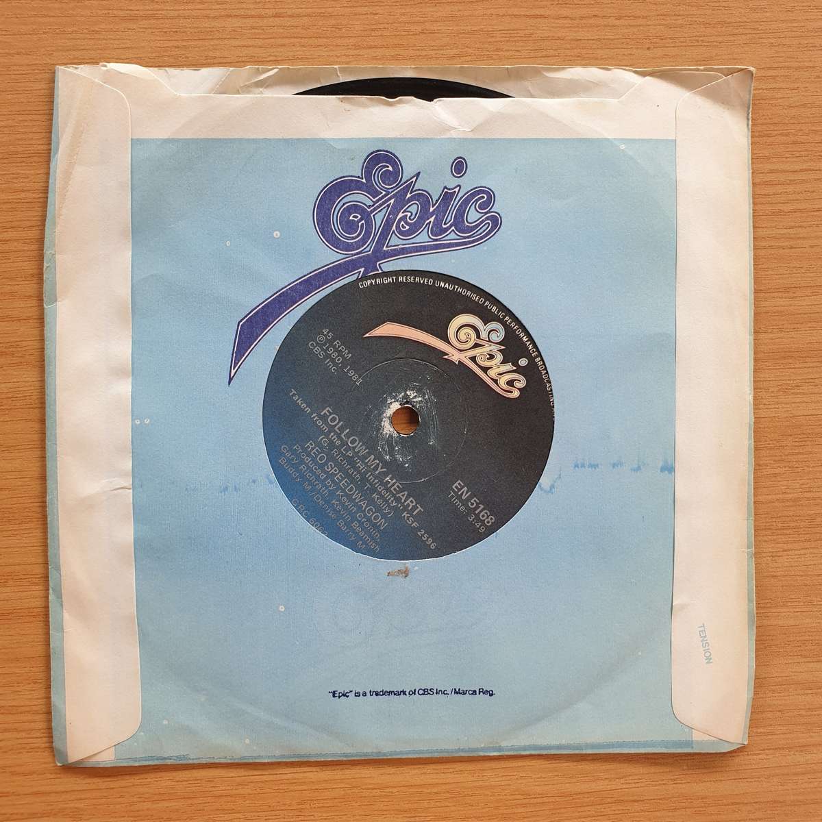 REO Speedwagon  Keep On Loving You / Follow My Heart | Vinyl 7" Single | (VG+)