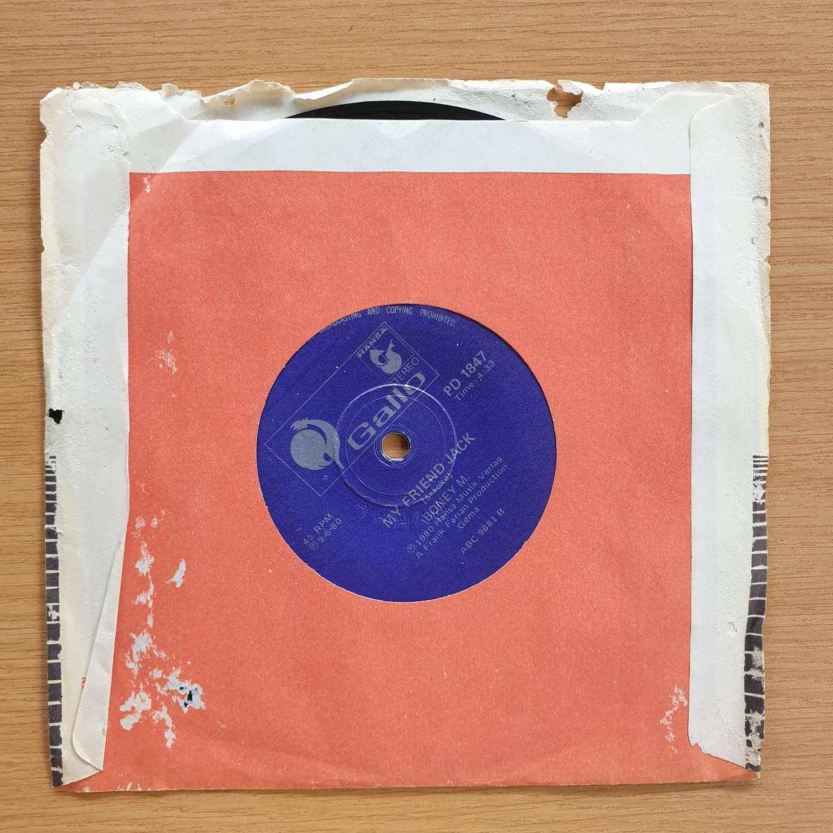 Boney M.  I See A Boat (On The River) / My Friend Jack  | Vinyl 7" Single | (VG+)