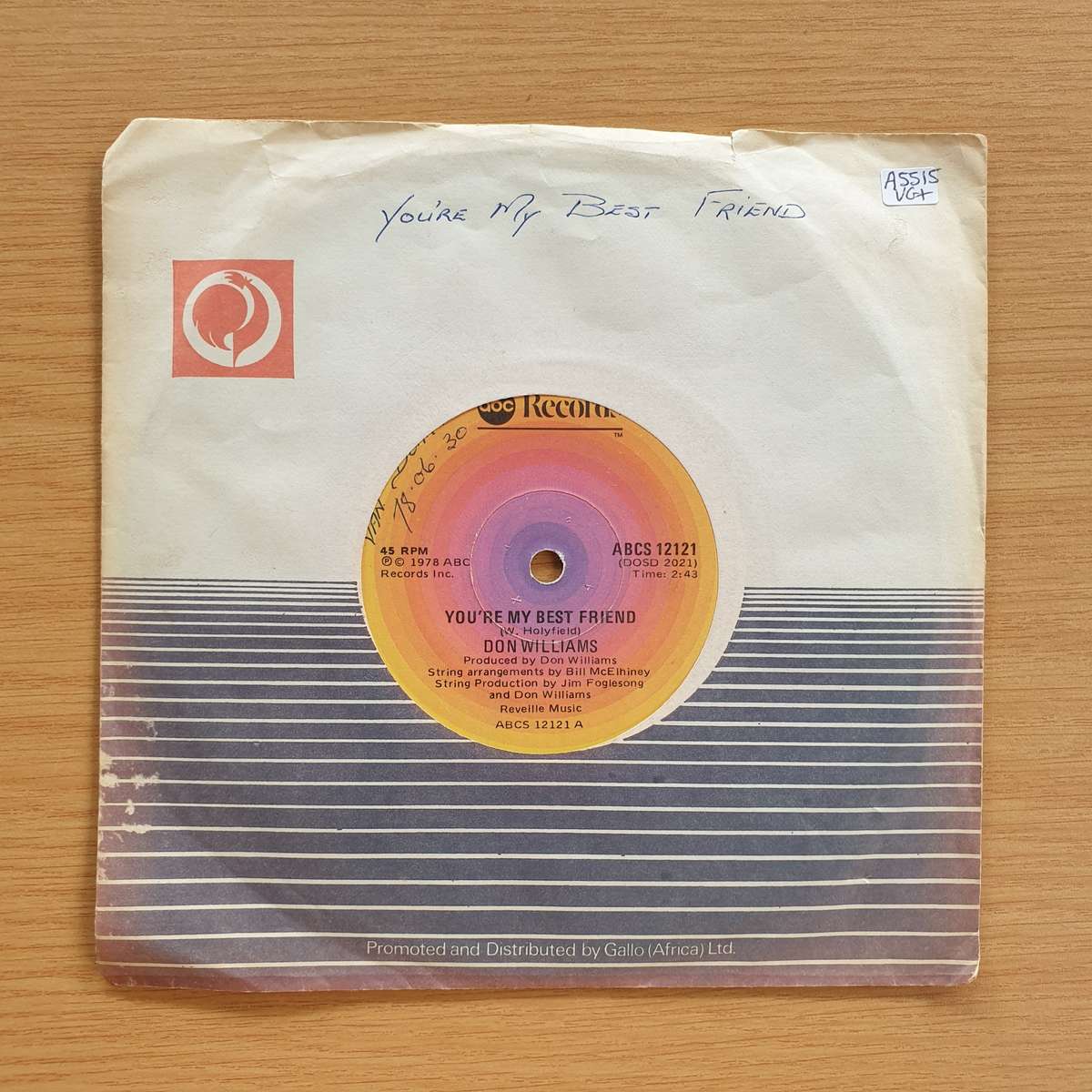 Don Williams  You're My Best Friend / Expert In Everything  | Vinyl 7" Single | (VG+)