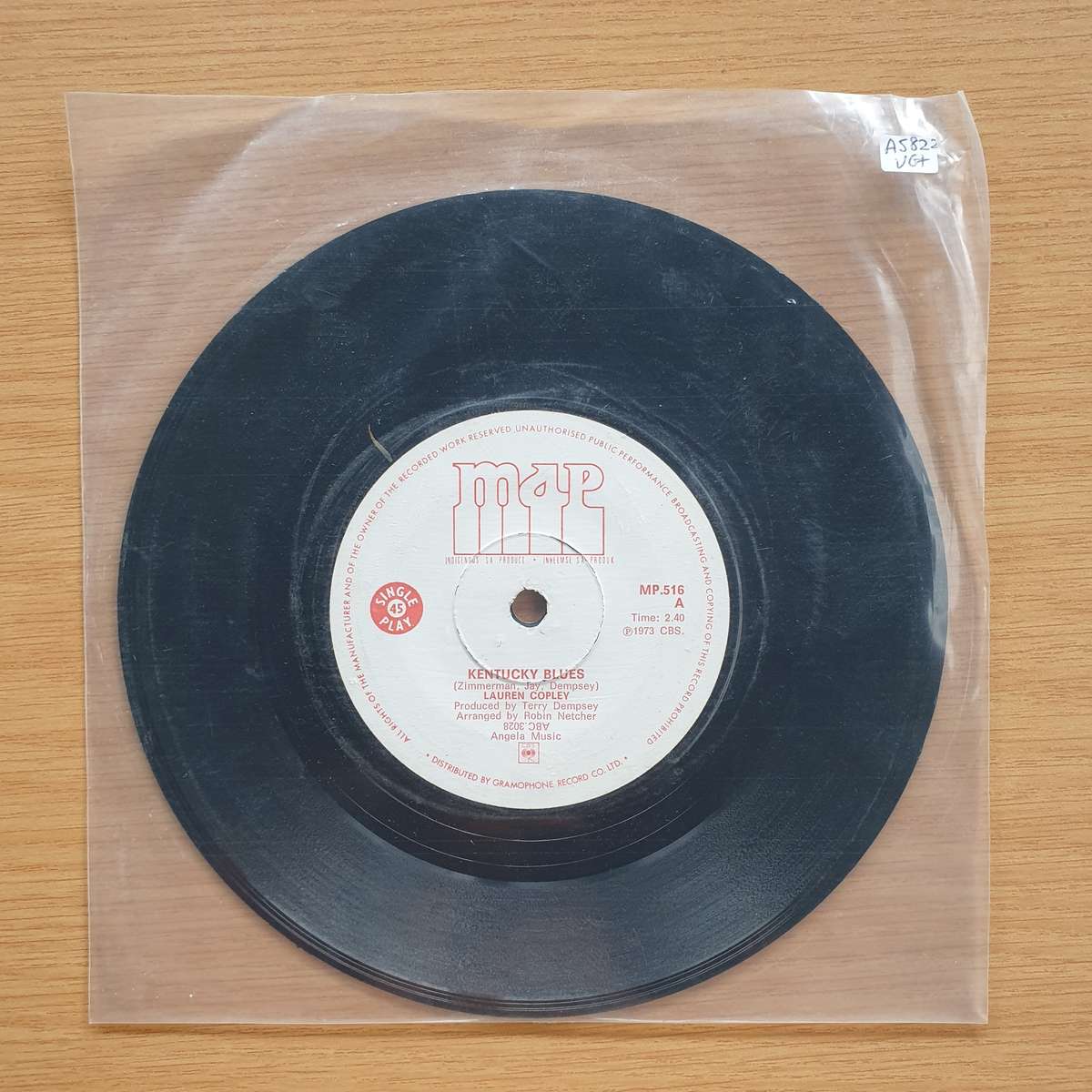 Lauren Copley  Kentucky Blues/ Daydreamer  | Vinyl 7" Single | (VG+)