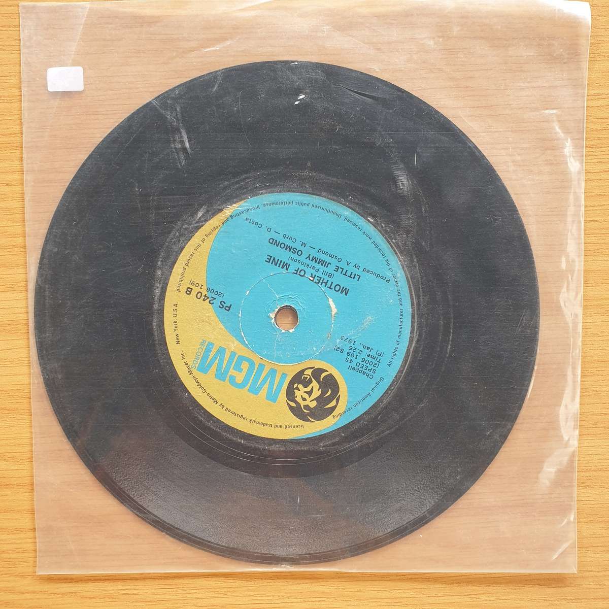 Little Jimmy Osmond  Long Haired Lover From Liverpool  | Vinyl 7" Single | (VG+)