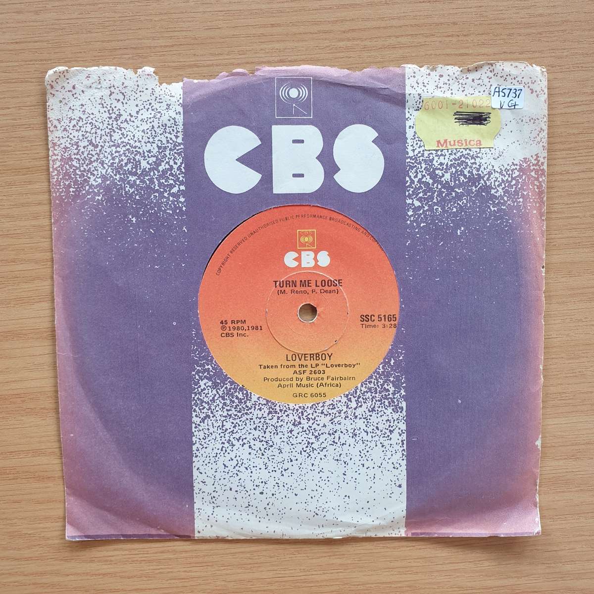 Loverboy  Turn Me Loose   | Vinyl 7" Single | (VG+)