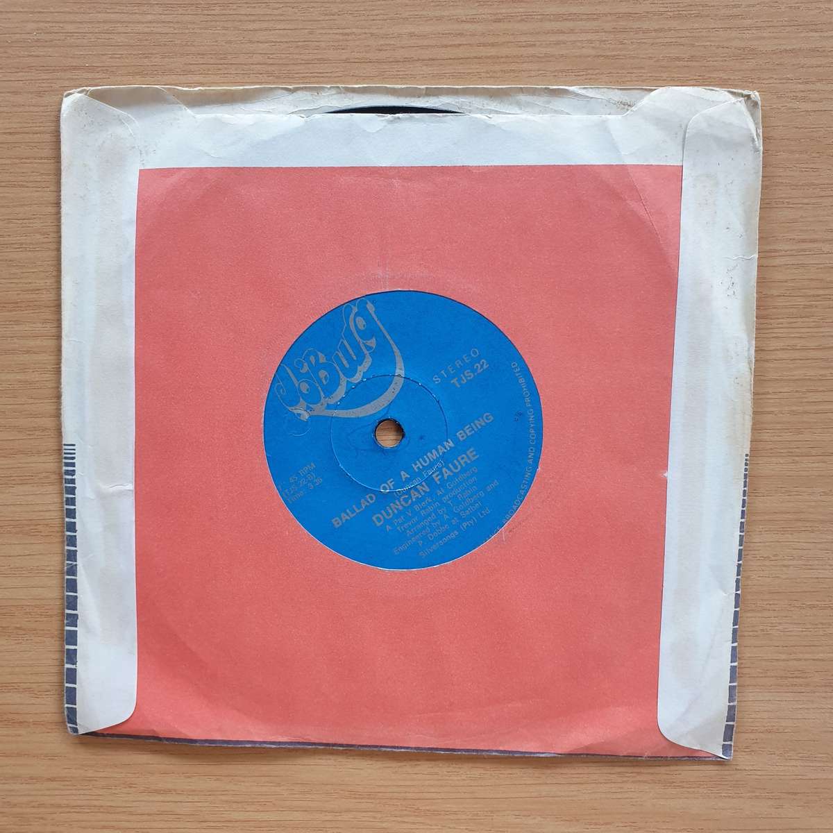 Duncan Faure  When You're Without Her / Ballad Of A Human Being   | Vinyl 7" Single | (VG+)