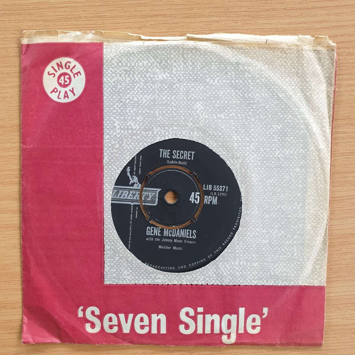Gene McDaniels, The Johnny Mann Singers  Tower Of Strength | Vinyl 7" Single | (VG+)