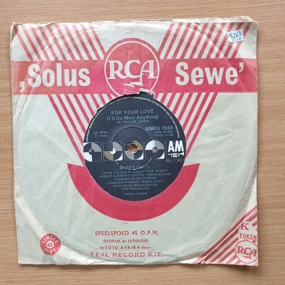Barry White  Just Another Way To Say I Love You | Vinyl 7" Single | (VG+)