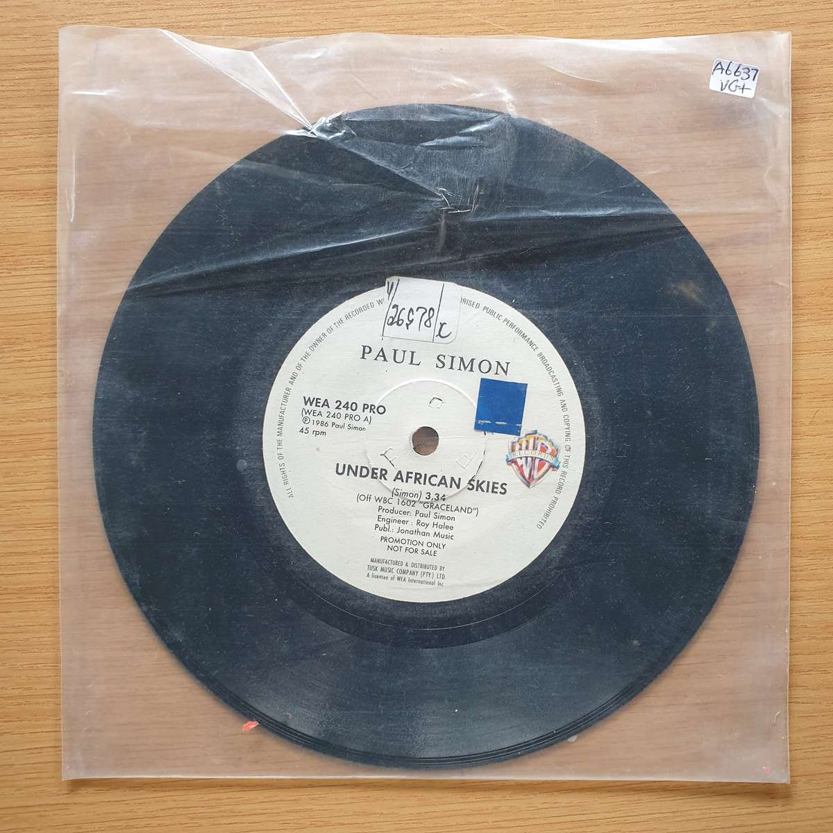 Paul Simon, Linda Ronstadt  Under African Skies | Vinyl 7" Single | (VG+)