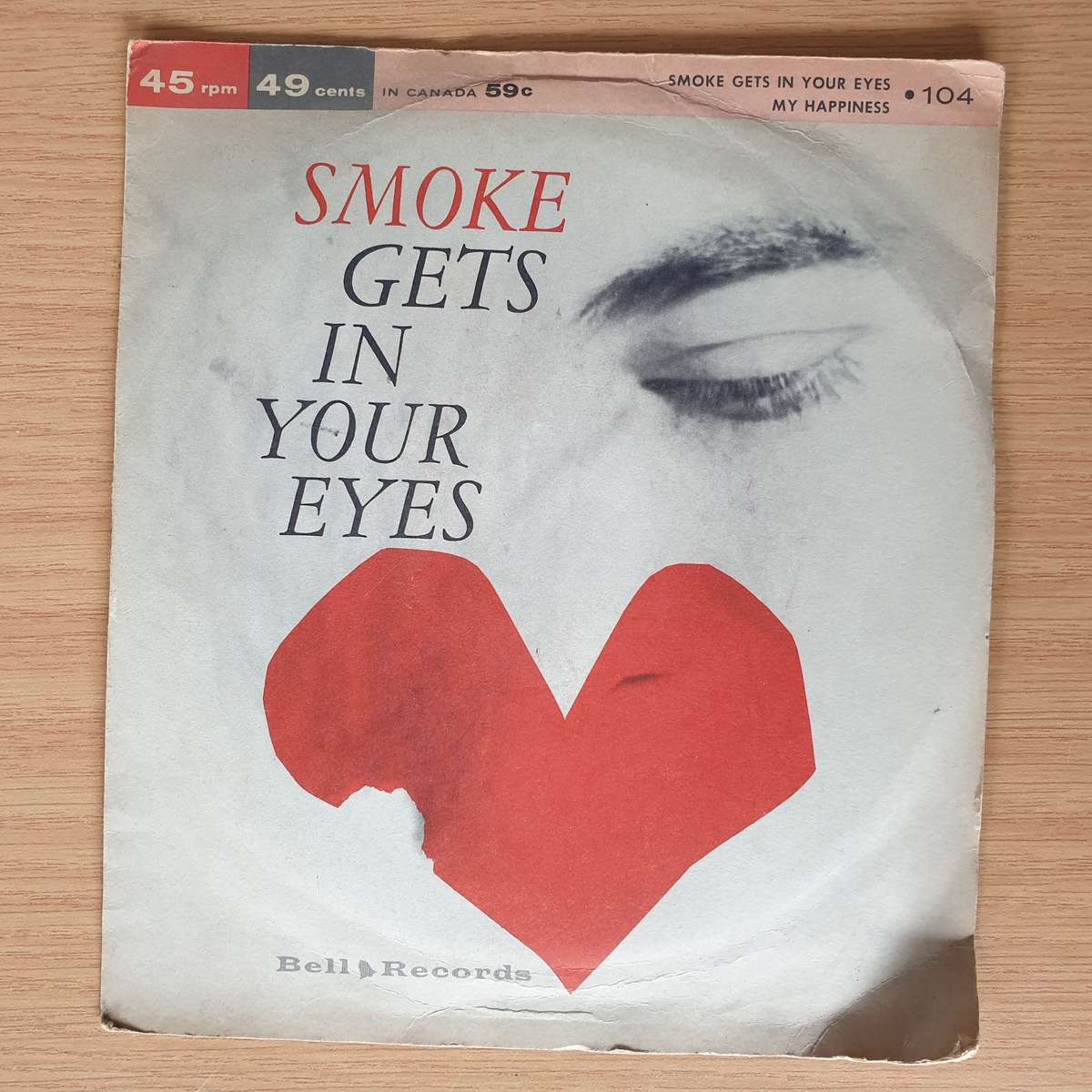 Tab Smith  Smoke Gets In Your Eyes / My Happiness Cha-Cha | Vinyl 7" Single | (VG+)