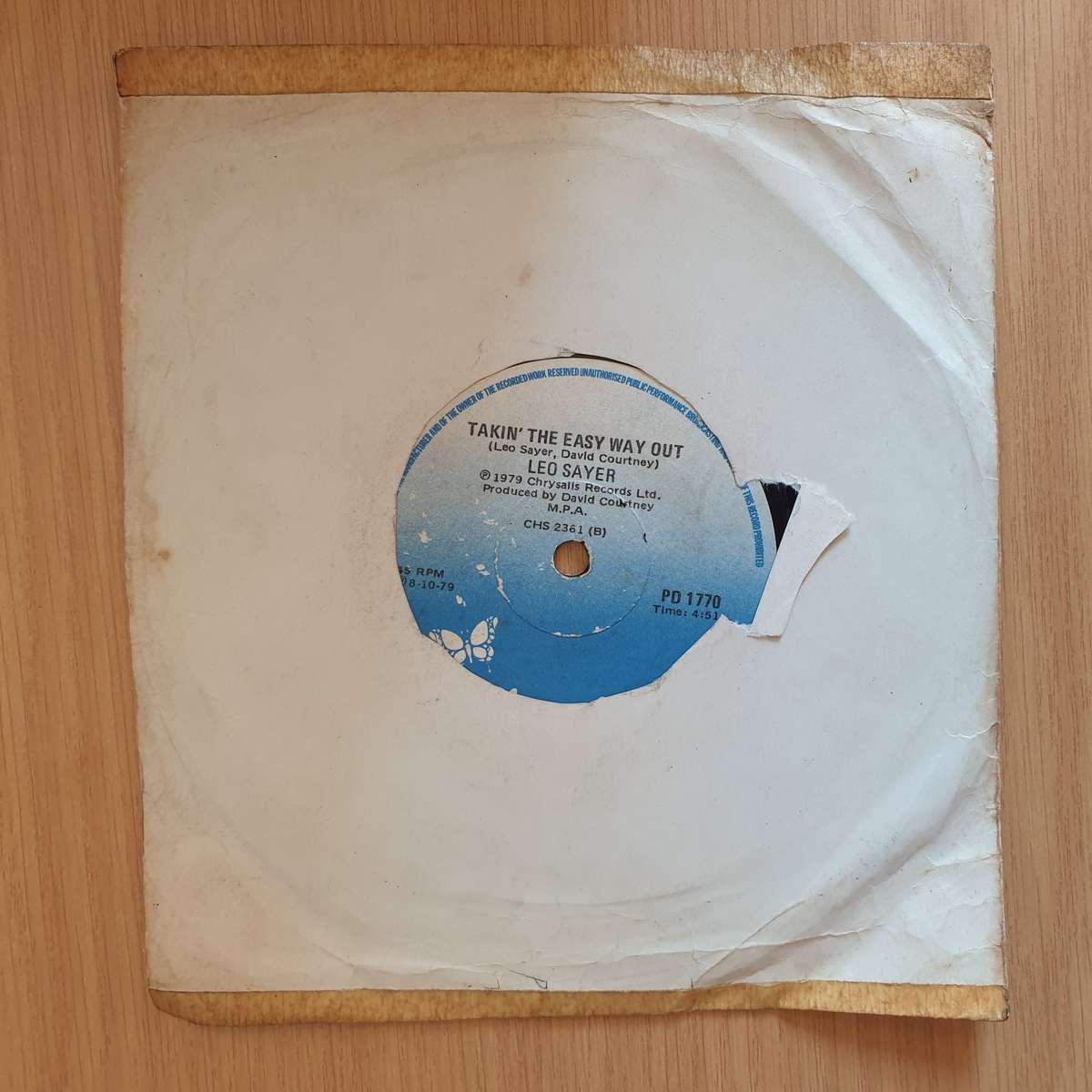 Leo Sayer  When The Money Runs Out | Vinyl 7" Single | (VG+)