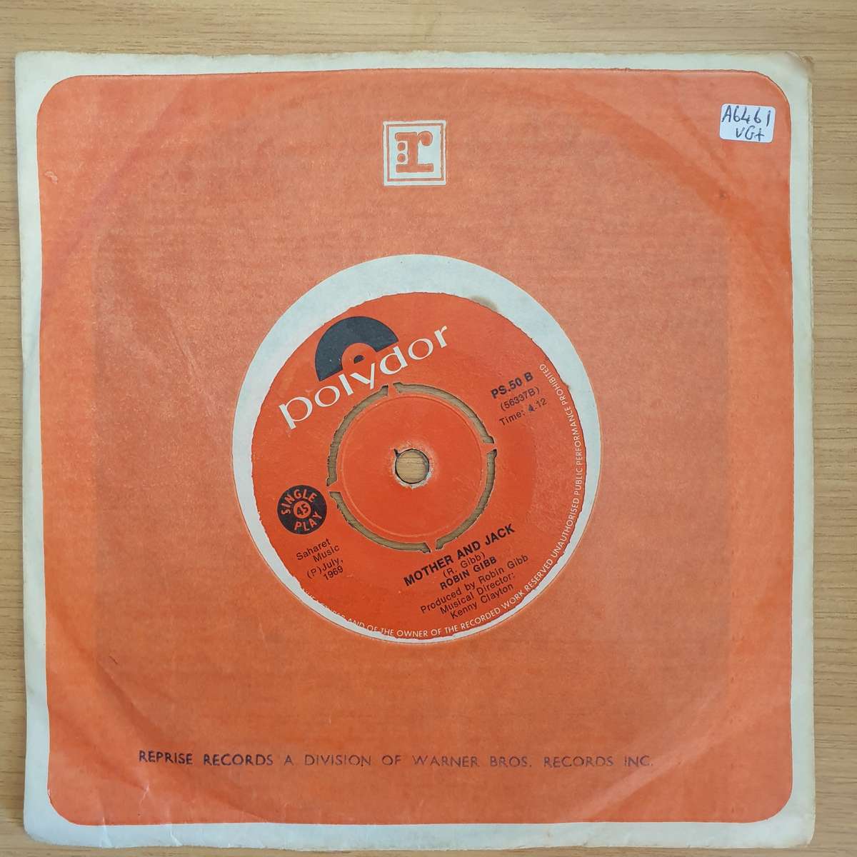 Robin Gibb  Saved By The Bell / Mother And Jack | Vinyl 7" Single | (VG+)