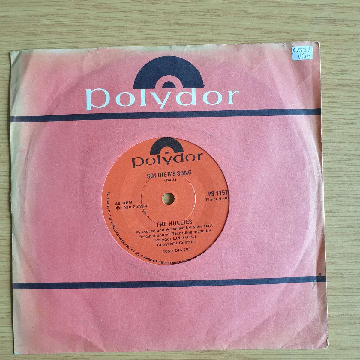 The Hollies  Soldier's Song | Vinyl 7" Single | (VG+)