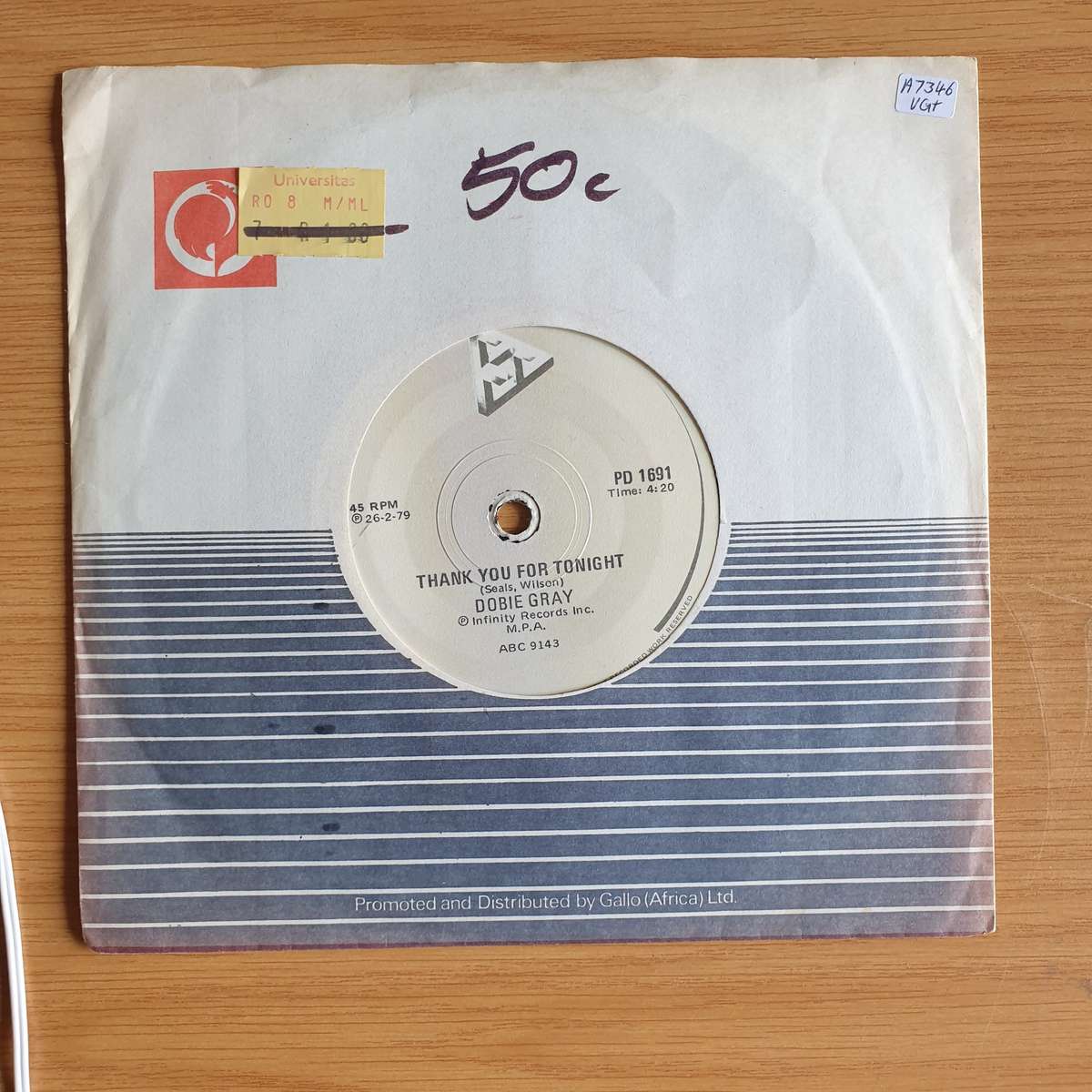 Dobie Gray  You Can Do It / Thank You For Tonight | Vinyl 7" Single | (VG+)